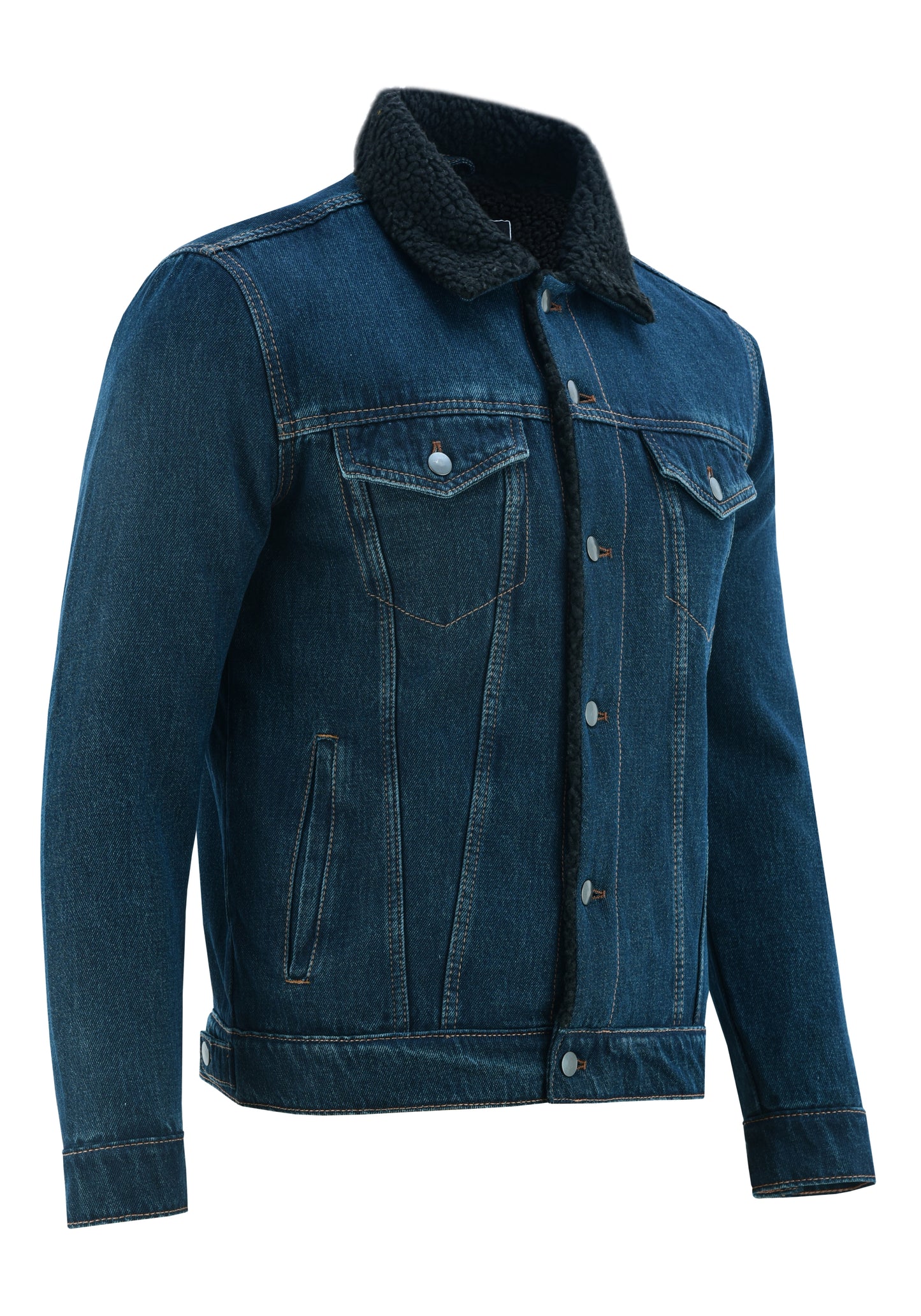 KS104 Dirty Blue Denim Fur Jackets Hip-hop Style  Kanvos Sports