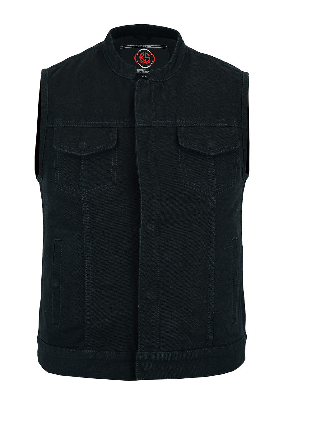 Men's Denim Leather Vest-26