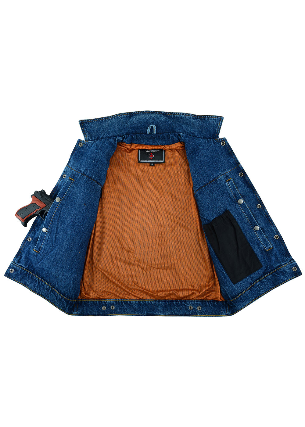 Men's Denim Leather Vest-2