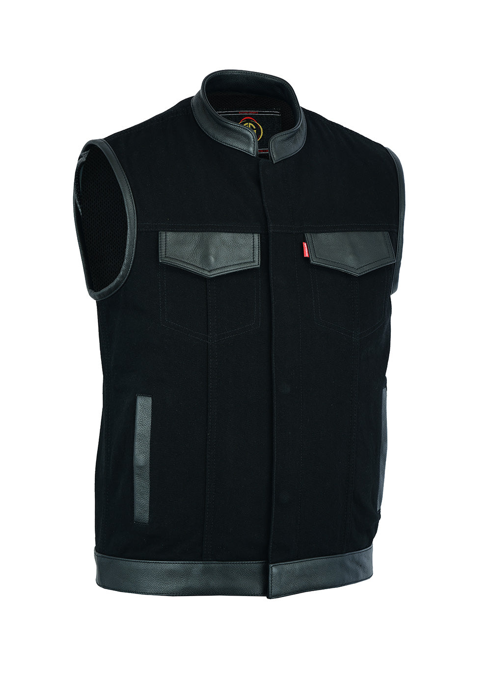KN131 Men's Black Denim Single Panel Concealment Vest