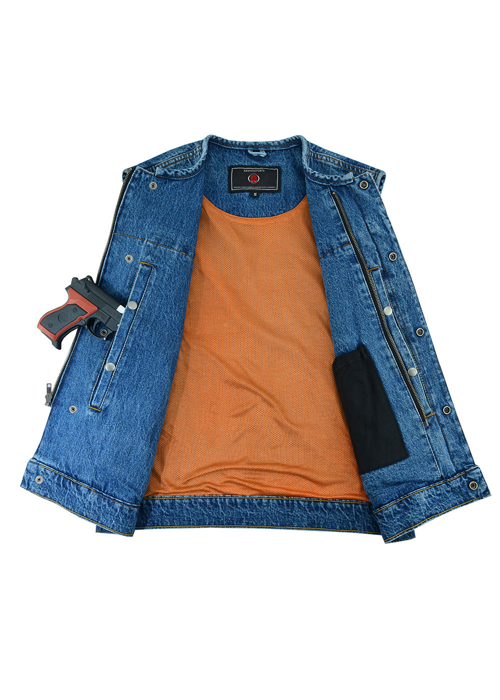 Men's Denim Leather Vest-1