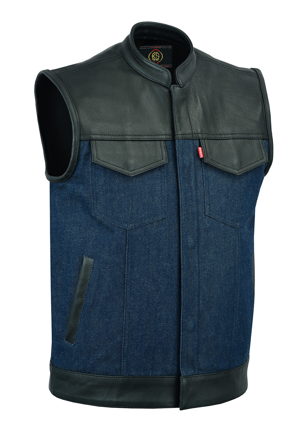 KS130 Leather/Denim Combo Vest