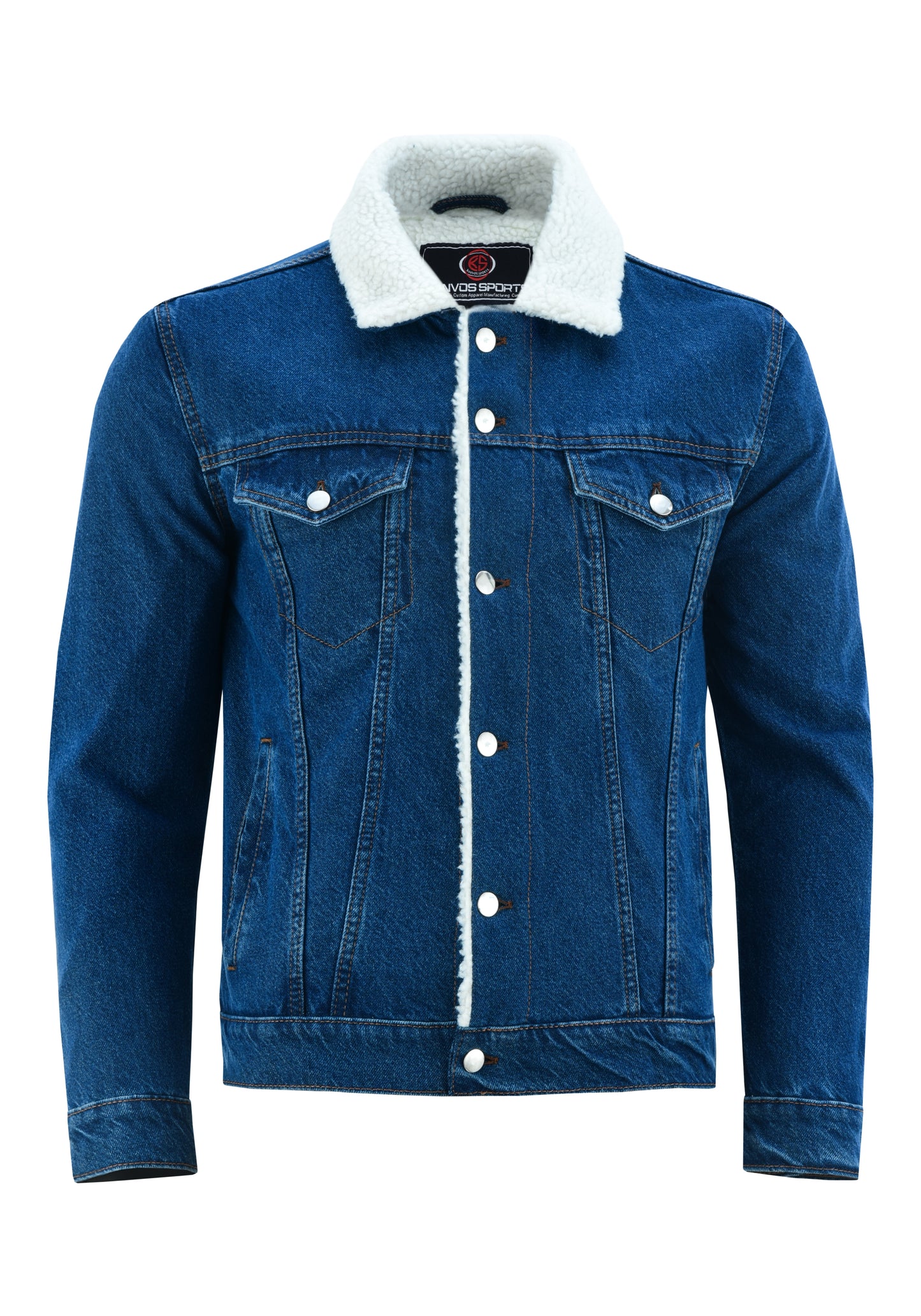 KS101 Blue Denim Fur Jackets Hip-hop Style  Kanvos Sports